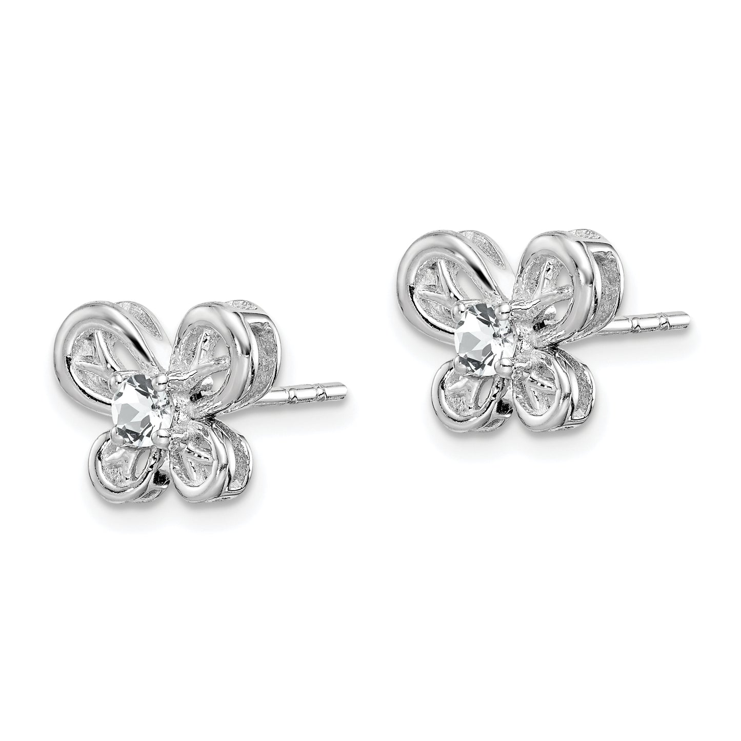 Sterling Silver Rhodium-Plated White Topaz Earrings