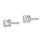 Sterling Silver Rhodium-Plated 4mm Round White Topaz Post Earrings