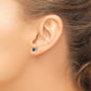 Sterling Silver Rhodium-Plated 4mm Round Created Sapphire Post Earrings