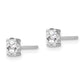 Sterling Silver Rhodium-Plated 5X3mm Oval White Topaz Post Earrings