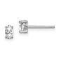 Sterling Silver Rhodium-Plated 5X3mm Oval White Topaz Post Earrings