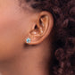 Sterling Silver Rhodium-Plated Floral Blue Topaz Post Earrings