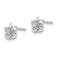 Sterling Silver Rhodium-Plated Floral Diamond Post Earrings