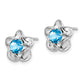 Sterling Silver Rhodium-Plated Floral Blue Topaz Post Earrings