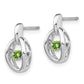 Sterling Silver Rhodium Peridot Birthstone Vibrant Earrings