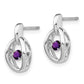 Sterling Silver Rhodium Amethyst Birthstone Vibrant Earrings