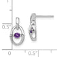 Sterling Silver Rhodium Amethyst Birthstone Vibrant Earrings