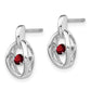 Sterling Silver Rhodium Garnet Birthstone Vibrant Earrings