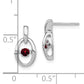 Sterling Silver Rhodium Garnet Birthstone Vibrant Earrings