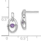 Sterling Silver Rhodium Created Alexandrite Birthstone Vibrant Earrings