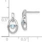 Sterling Silver Rhodium Aquamarine Birthstone Vibrant Earrings