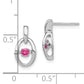 Sterling Silver Rhodium Pink Cz Birthstone Vibrant Earrings