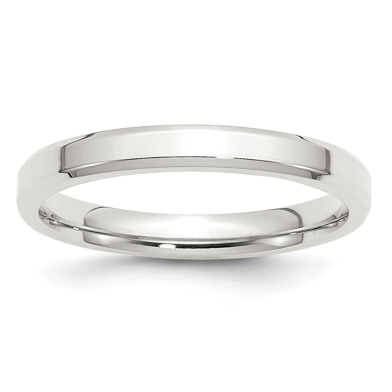 Sterling Silver 3mm Beveled Edge Size 6 Band