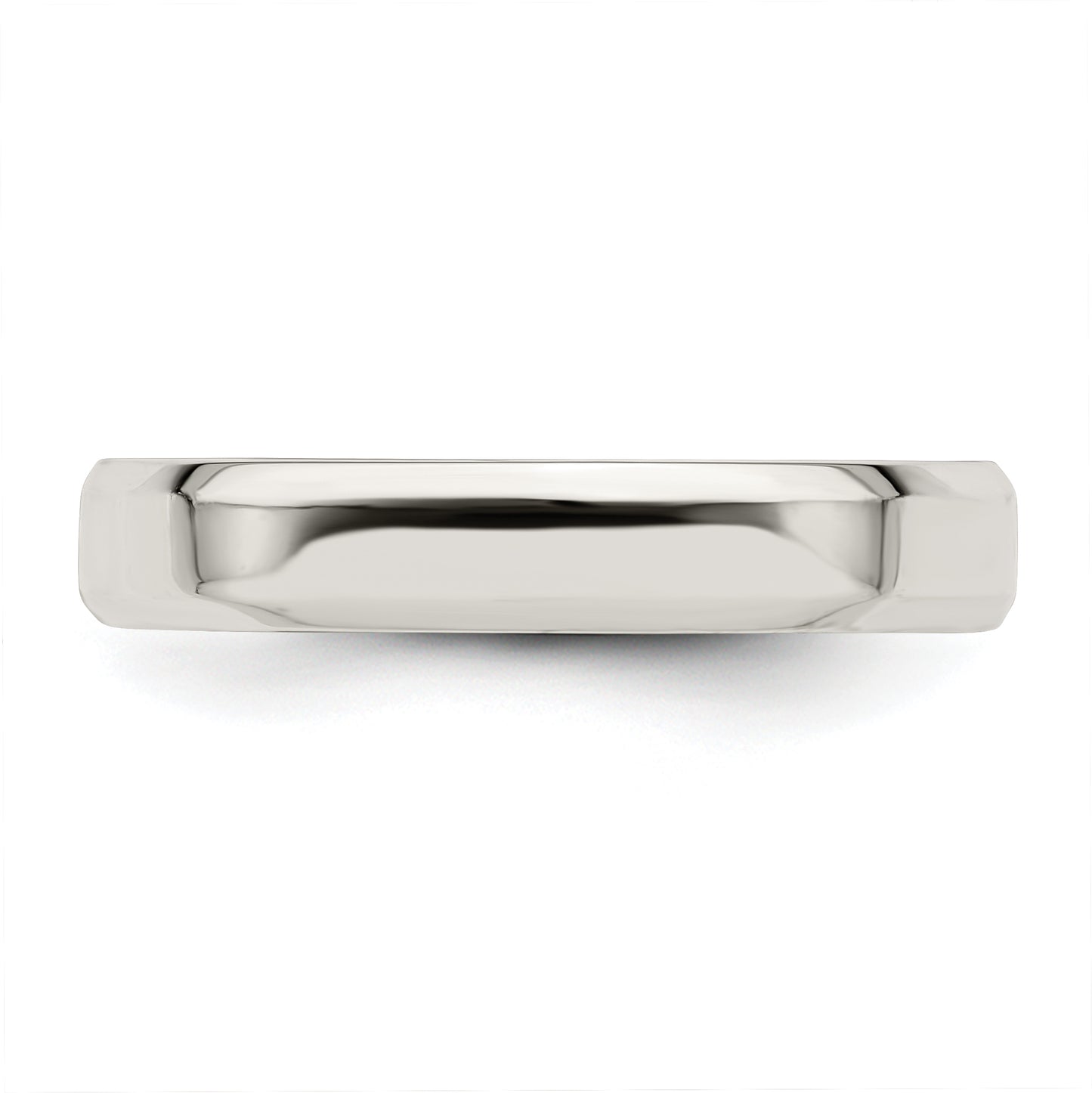 Sterling Silver 4mm Beveled Edge Size 10 Band