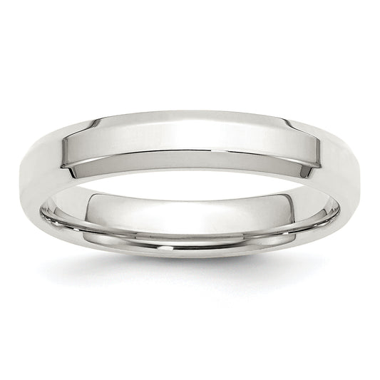 Sterling Silver 4mm Beveled Edge Size 5 Band