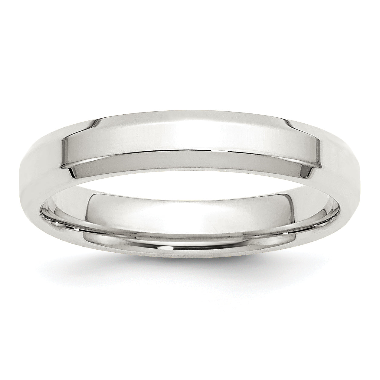 Sterling Silver 4mm Beveled Edge Size 6 Band