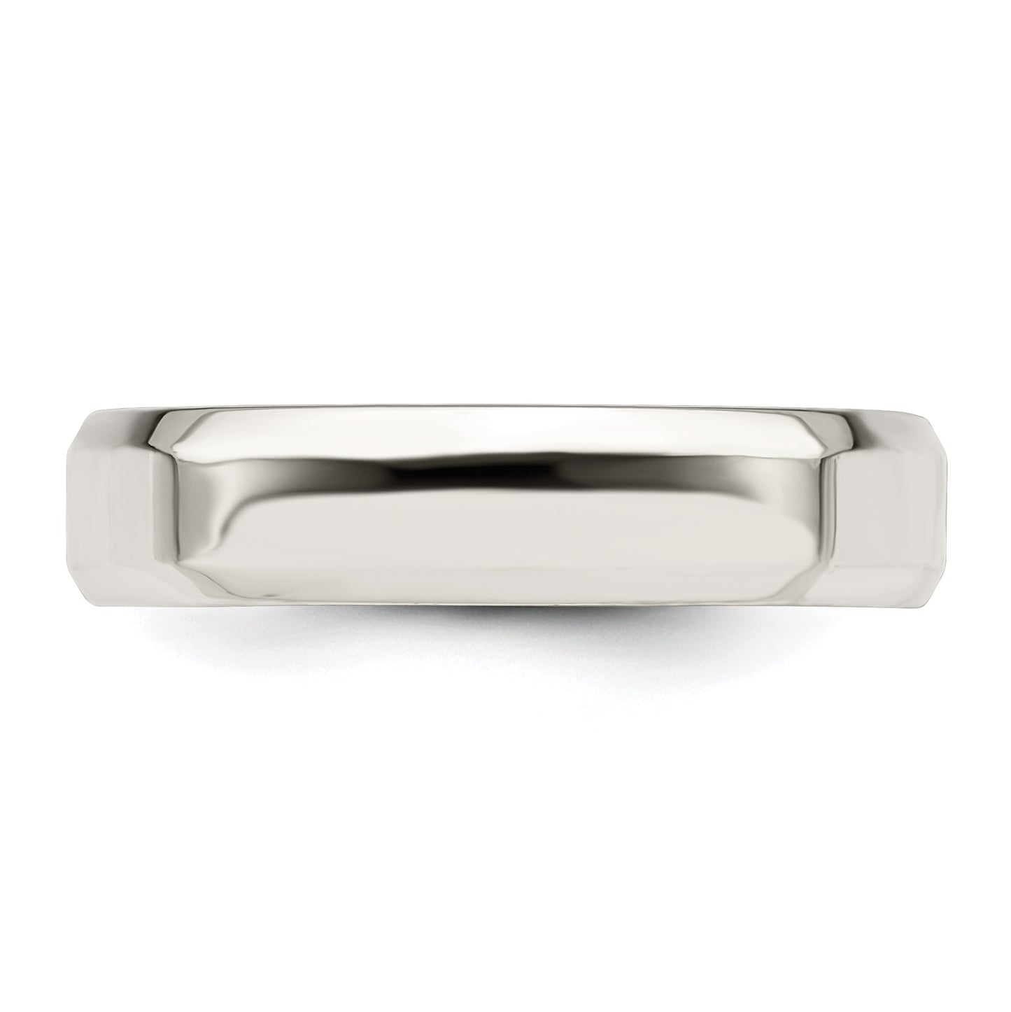 Sterling Silver 5mm Beveled Edge Size 10 Band