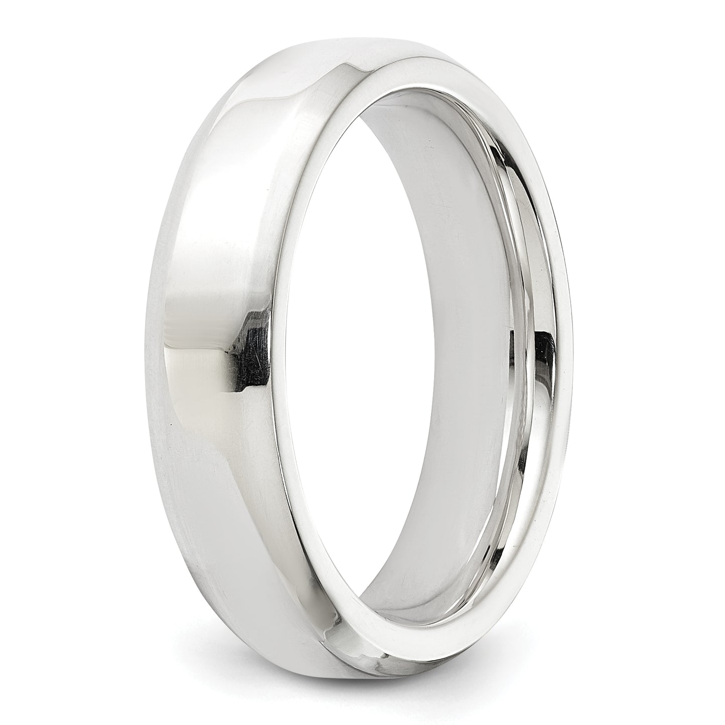 Sterling Silver 5mm Beveled Edge Size 5.5 Band