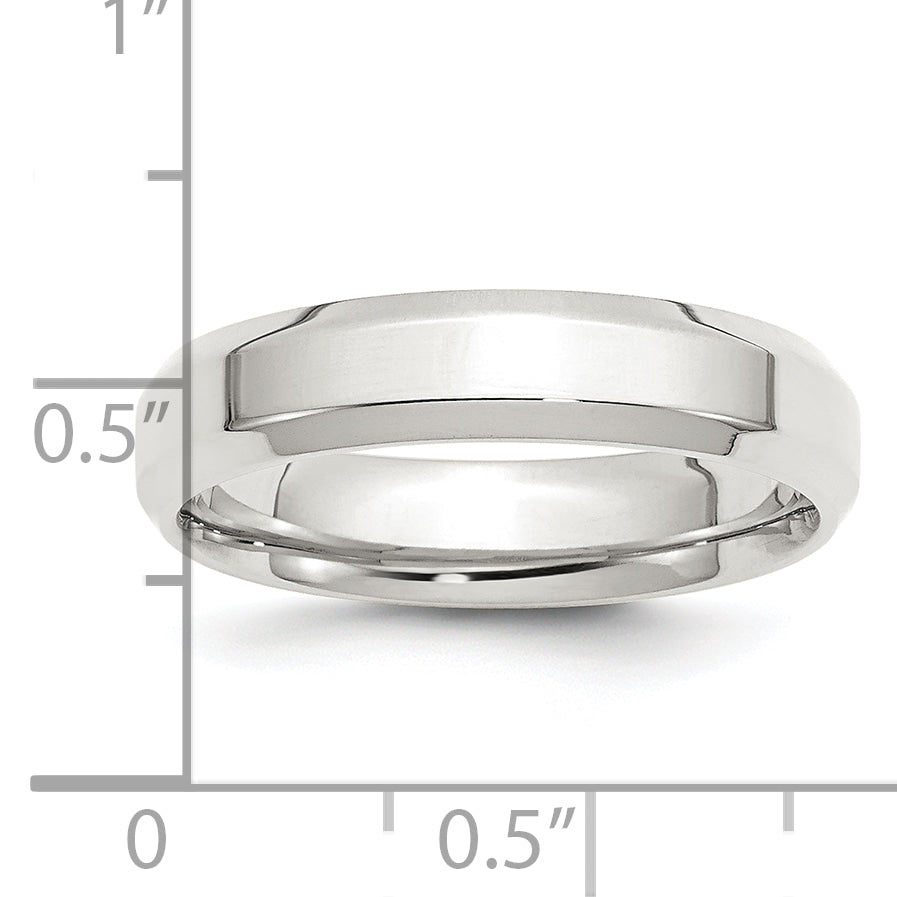 Sterling Silver 5mm Beveled Edge Size 6 Band