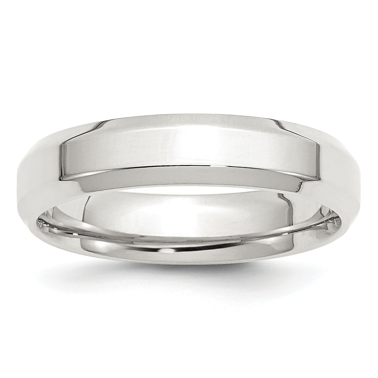 Sterling Silver 5mm Beveled Edge Size 10 Band