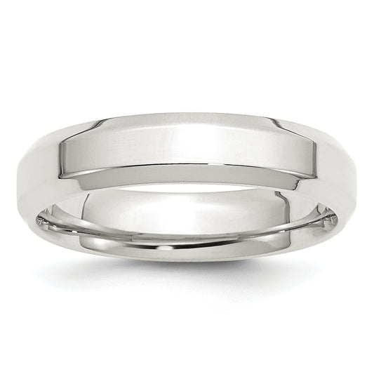 Sterling Silver 5mm Beveled Edge Size 10 Band