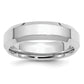 Sterling Silver Rhodium-Plated 6mm Bevel Edge Size 5.5 Band