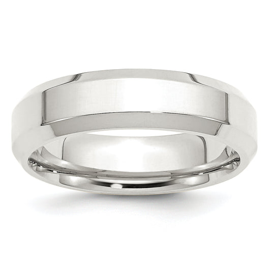 Sterling Silver 6mm Beveled Edge Size 4 Band