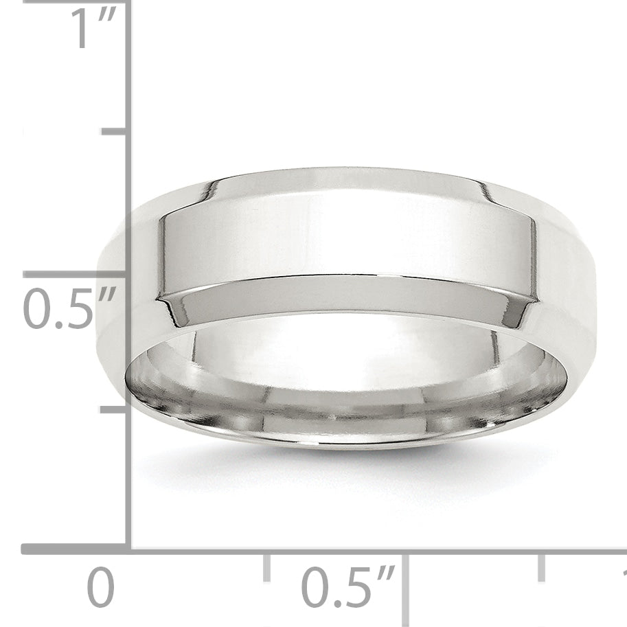 Sterling Silver 7mm Beveled Edge Size 5 Band