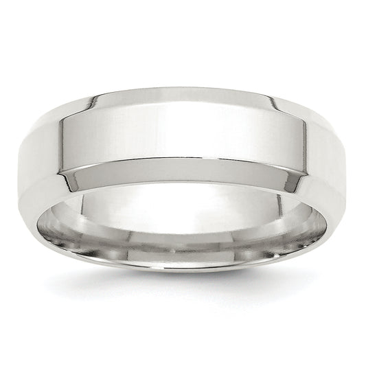 Sterling Silver 7mm Beveled Edge Size 5 Band