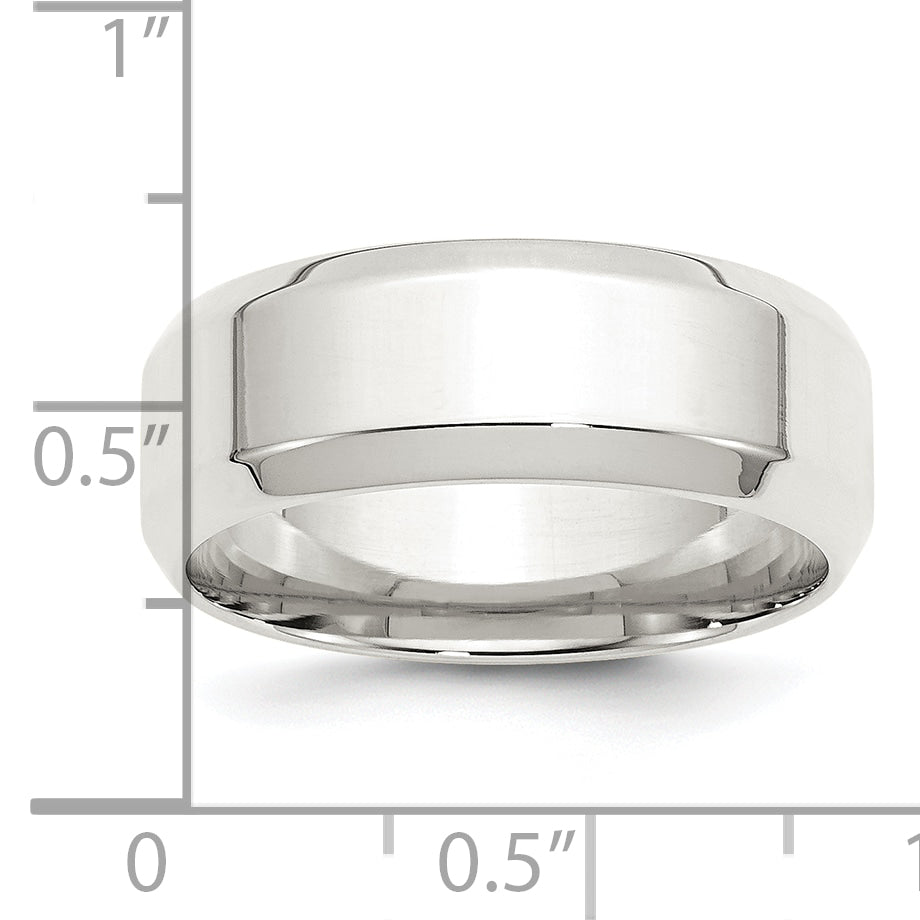 Sterling Silver 8mm Beveled Edge Size 4.5 Band