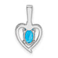 Sterling Silver Rhodium-Plated Light Swiss Blue Topaz & Diam. Pendant