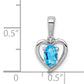 Sterling Silver Rhodium-Plated Light Swiss Blue Topaz & Diam. Pendant