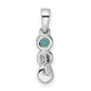 Sterling Silver Rhodium-Plated Swiss Blue Topaz Infinity Birthstone Pendant