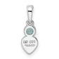 Sterling Silver Rhodium-Plated Polished Ls Blue Topaz Heart Pendant