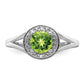 Sterling Silver Rhodium-Plated Diam. & Peridot Ring