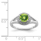 Sterling Silver Rhodium-Plated Diam. & Peridot Ring