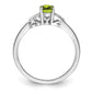 Sterling Silver Rhodium-Plated Peridot Ring