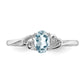 Sterling Silver Rhodium-Plated Aquamarine Ring