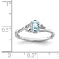 Sterling Silver Rhodium-Plated Aquamarine Ring