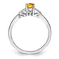 Sterling Silver Rhodium-Plated Citrine Ring