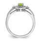 Sterling Silver Rhodium-Plated Peridot & Diam. Ring