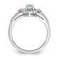 Sterling Silver Rhodium-Plated Aquamarine & Diam. Ring