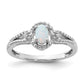 Sterling Silver Rhodium-Plated Created Opal & Diam. Ring