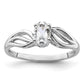 Sterling Silver Rhodium-Plated White Topaz Ring