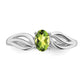 Sterling Silver Rhodium-Plated Peridot Ring