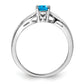 Sterling Silver Rhodium-Plated Light Swiss Blue Topaz Ring