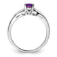 Sterling Silver Rhodium-Plated Amethyst Ring