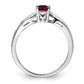 Sterling Silver Rhodium-Plated Created Ruby Ring