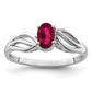 Sterling Silver Rhodium-Plated Created Ruby Ring