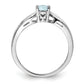 Sterling Silver Rhodium-Plated Aquamarine Ring